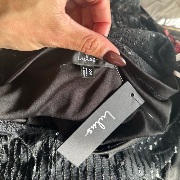 LULU’S SHEER FASCINATION SHEER MESH SEQUIN FRINGE MAXI DRESS - Picture 16 of 16